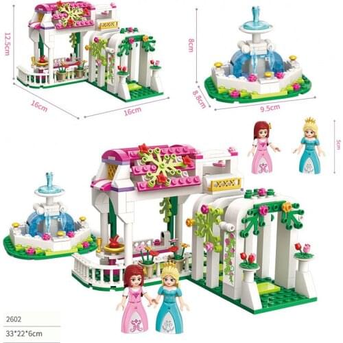 Enlightenment Girls Building Blocks Assembled Toy Castle Princess Leah Series Violet Royal Carriage 2605