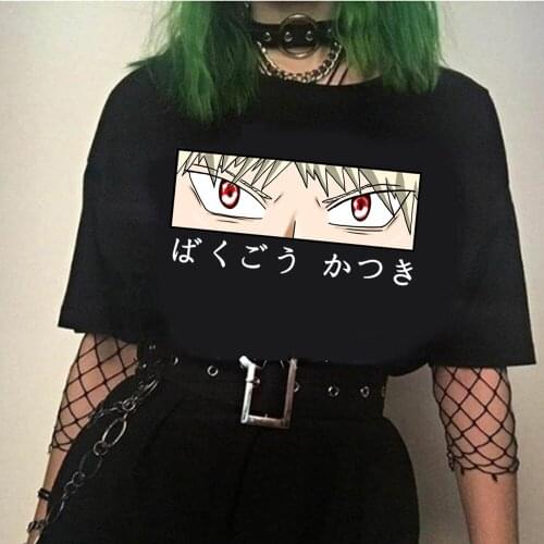 My Hero Academia Anime Manga T Shirt New Bakugou Katsuki Eyes Nice Loose T-shirt Men Cotton Tee Shirt