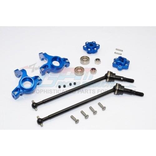 GPM ALUMINIUM FRONT KNUCKLE ARM WITH HEX ADAPTERS & STEEL FRONT CVD DRIVE SHAFT For AXIAL YETI SCORE AX90068 RC Upgrade