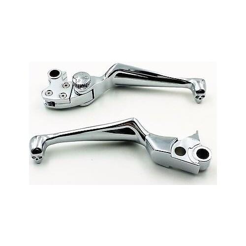 Chrome Skull ADJUSTABLE Brake Clutch Lever for Harley Fat Boy Dyna Electra Glide