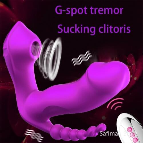 Sex Toys for Women 3 IN 1 Sucking Vibrator 7 Mode Vibrating Sucker Anal Vagina Clitoris Stimulator Wearable Oral Suction Erotic