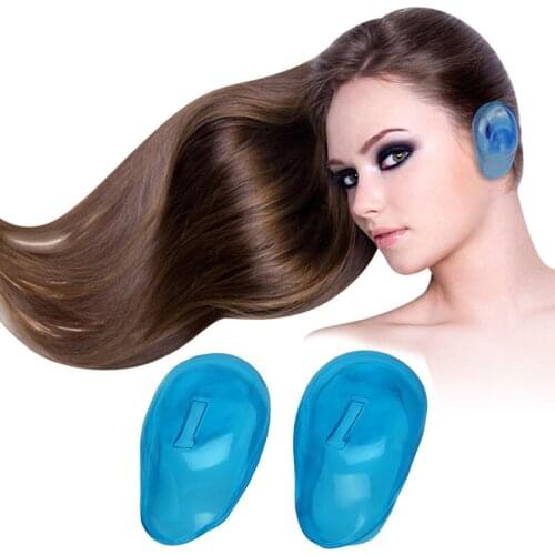 2Pcs Blue Clear Silicone Ear Cover Earmuffs Hair Dye Shield Protect Salon Color 95AC