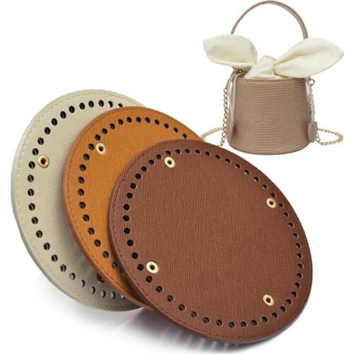 DIY Round Bottom For Knitting Bag PU Leather Rivet Women Bags Handmade Bag Accessories Hand-Woven Crochet Bag Bottom 23CM