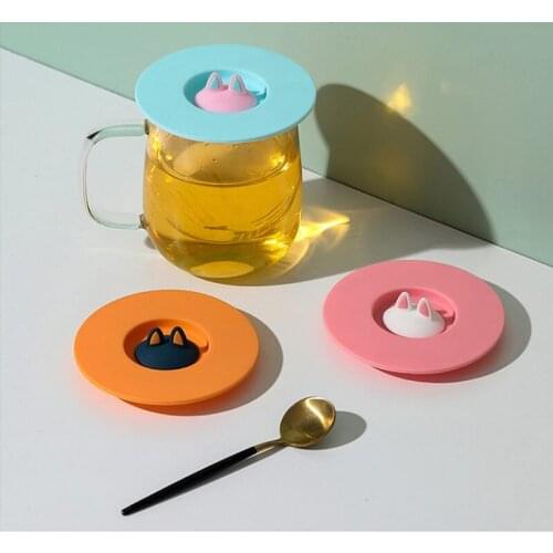 Food Grade Silicone Cup Lid Universal Leakproof Dustproof Ceramic Mug Water Teacup Cover Cartoon Multi-purpose Bowl Sealing Lids