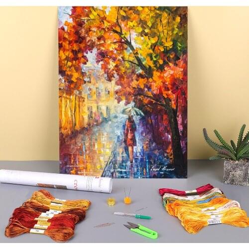 Lady In Red Printed 11CT Cross Stitch DIY Embroidery Set DMC Threads Craft Hobby Painting Handicraft Gift Promotions