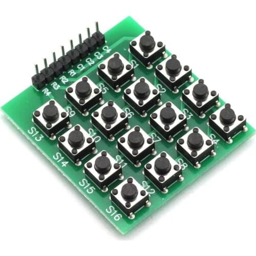 8pin 4x4 4*4 Matrix 16 Keys Button Keypad Keyboard Breadboard Module MCU Suitable for Arduino Raspberry Pi Diy Kit
