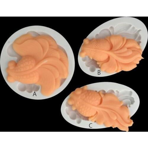 Minsunbak New Development fish goldfish shape Silicone soap mould Handmade soap candle mould Cake fondant decoration tool