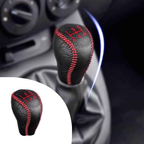 Muchkey Leather Gear Shift Knob Cover MT For Mazda3 2011 2012 2013 Mazda6 2009 2010 2011 2012 5 Speed Manual Shift Lever