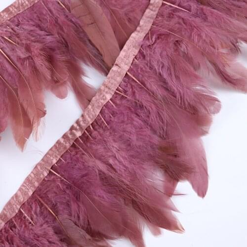Wholesale 10meters Dyed Natural Chicken feather fringe Trims Clothing Dress Decorative Sewing Accessory feathers Crafts