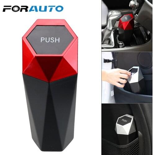 Portable Car Dustbin with Lid for Automotive Car Home Bedroom Office Car Trash Can Mini Garbage Bin Leak-proof Auto Trash Bin
