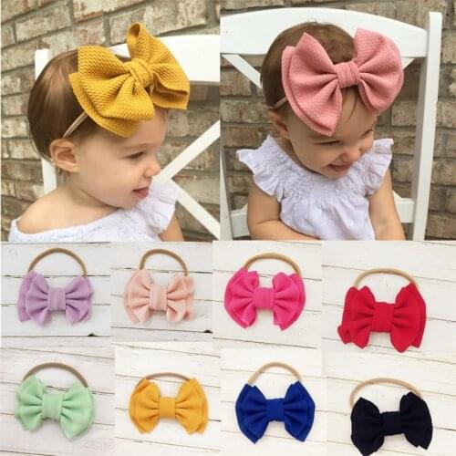 Toddler Girl Baby Big Bow Hairband Kid Headband Stretch Knot Head Accessories Hairbands Turban Knot
