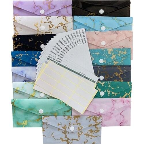 PPYY-Cash Budget Envelope New Boxed Marble Grain Vertical Open Envelope Bag