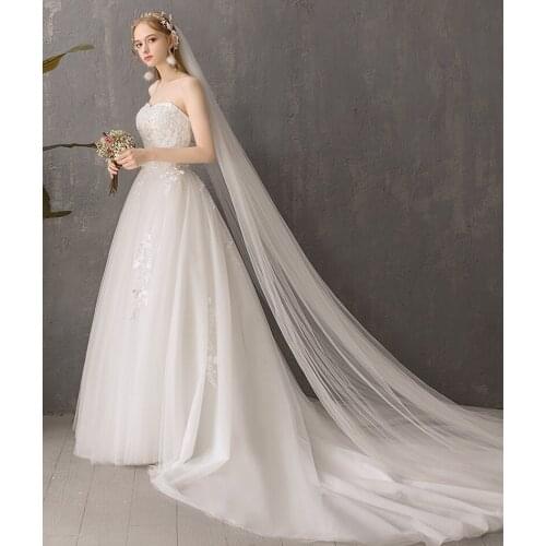 Luxury Wedding Dress Classic Lace Applique Sweetheart Tulle A-Line Bridal Gown Puffy Skirt Vestido De Noiva Robe De Mariee