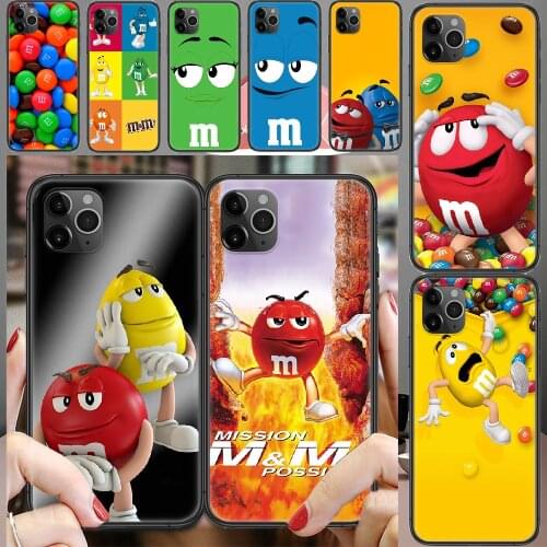 M&Ms Chocolate Brand Phone Case Cover Hull For iphone 5 5s se 2 6 6s 7 8 12 mini plus X XS XR 11 PRO MAX black trend prime 3D