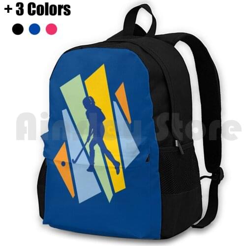 Field Hockey Girl Blue Outdoor Hiking Backpack Riding Climbing Sports Bag Field Hockey Girl Hockey Field Hockey Girls Sports