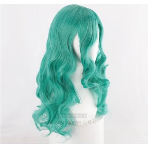 Mixed Green Lolita Wig JK Harajuku Fairy Princess Cool Girls Cosplay 65cm Long Curly Synthetic Hair Daily Wear