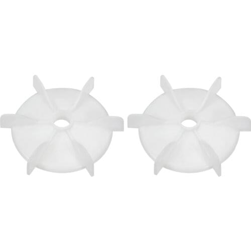 Uxcell 2Pcs 97x10mm/115x14mm/125x18mm/140x20mm White Plastic D Shaft Replacement 6 Impeller Motor Fan Vane Customizable