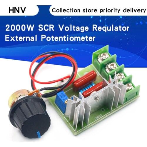 AC 220V 2000W High Power SCR Voltage Regulator Dimming Dimmers Motor Speed Controller Governor Module W/ Potentiometer