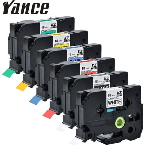 Yance Tze Tape Compatible brother tze 241 tze241 18mm Black on white tze-241 tz-241 tze-141 for brother p-touch label printer