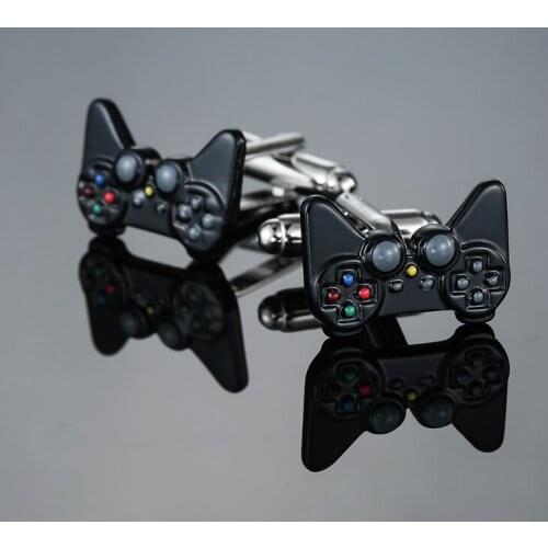 High-quality Fancy Black Game Consoles Handle Cuff Links Cufflinks for Mens Shirt Brand Novelty Fashion Cuff bottons Jewelry