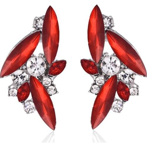 TODOX New Korean Personality Fashion Jewelry Earrings For Women Retro Geometric colorful Acrylic Crystal Female Elegant Earrings