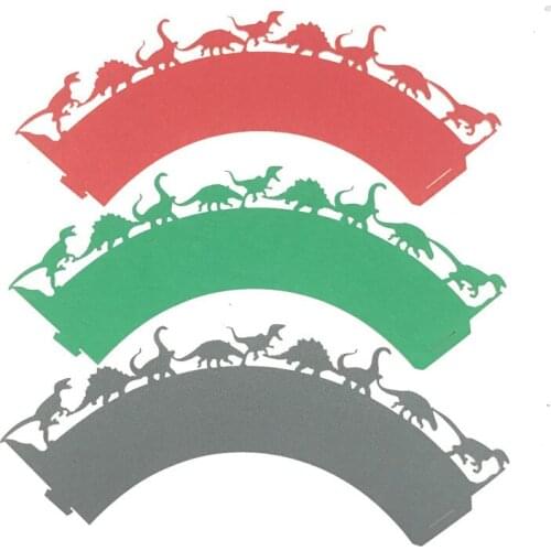 12pcs/set Jungle Dinosaur Cupcake Wrappers Dino Cupcake Liners Birthday Party Supplies Kids Baby Shower Cake Decoration