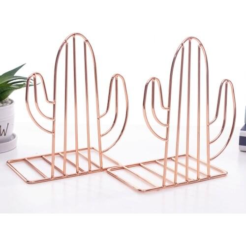 2pcs Holder Support Bookends Nordic Style Book Shelf Decorative Study Cactus Shaped Stand Storage Non-Skid Desk Organizer Office