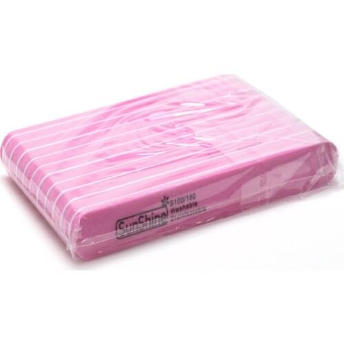 20Pcs/lot 100/180 Sponge Nail File Professional Shaped Nail Files Art Manicure Kits Nail Sanding File Sunshine Buffer Nail Dryer