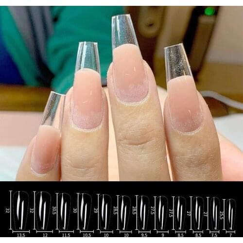 240pcs/Bag Gel X Tips Full Cover Extension System Long Coffin Square Almond False Nail Acrylic Salon Supply