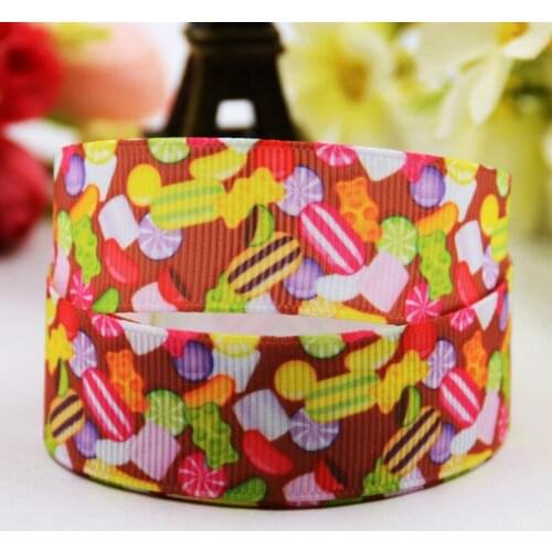 7/8'' 22mm,1" 25mm,1-1/2" 38mm,3" 75mm Candy Cartoon Character printed Grosgrain Ribbon party decoration 10 Yards X-00775