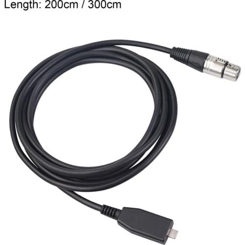 Audio Cable Noise Reduction High Fidelity Plug Play Type-C XLR Male to Female MIC Recording Cable for Laptop