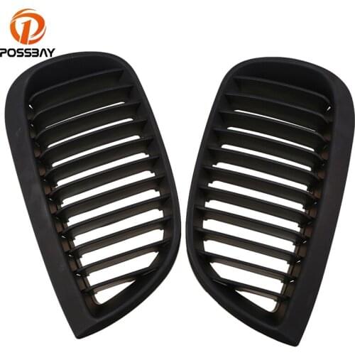 POSSBAY Car Accessories Front Car Grille Grills Matte Black for BMW 1-Series E87 116i/118d/118i 5-door 2004-2007 Pre-facelift