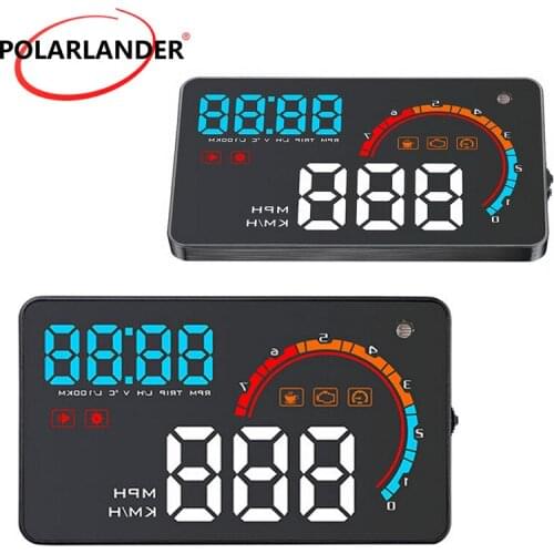 OBD2 Car HUD Wired Projector Multi Color D2000 Head Up Display Digital Speedometer 4" Diagnostic