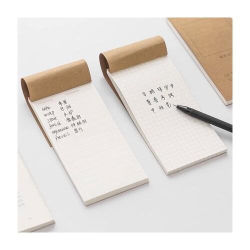 Agenda A6 Kraft Paper Notebook Portable Note Pads Planner Memo To-Do-List Grid Line Inner Pages School Supplies Stationery