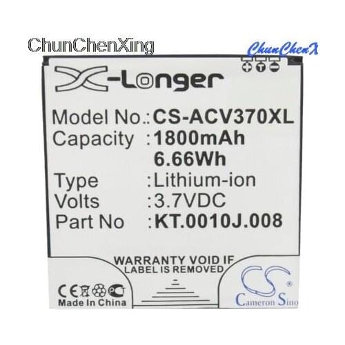 Cameron Sino 1800mAh Battery JD-201212-JLQU-C11M-003, KT.0010J.008 for Acer Liquid E2, Liquid E2 Dou, V370