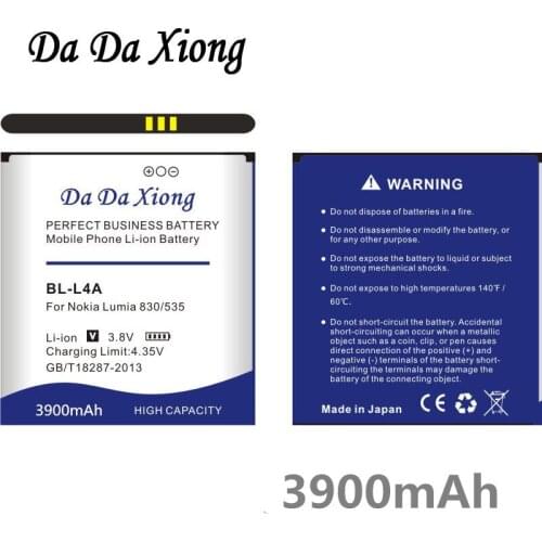 Da Da Xiong 3900mAh BL-L4A BV-L4A BLL4A Battery for Nokia Lumia 830 RM984 Lumia 535 RM-1090 RM-1089 Phone