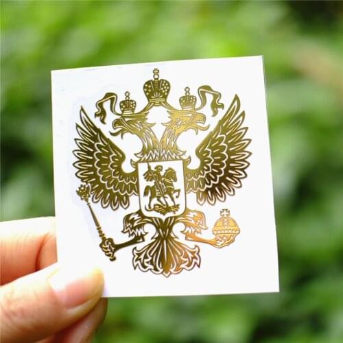 Coat of Arms of Russia Nickel Car Stickers for Volvo Ford focus VW Volkswagen JETTA MK6 GOLF 5 6 7 For Skoda Fabia