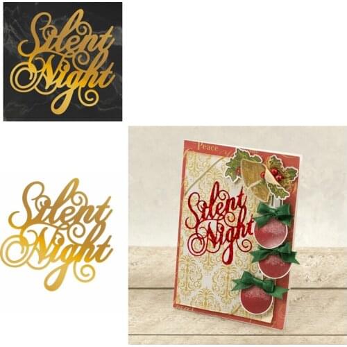 Hot Foil Plate Silent Night Glimmer Decorative Phrase for DIY Scrapbooking Embossing Crafts Cards Decoration New 2019