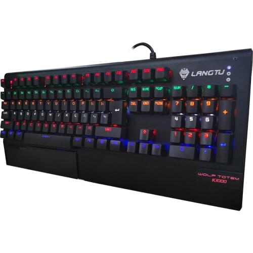 Office Wired Keyboard 104 Keycaps USB Gaming RGB Keyboard with Blacklight Computer Luminous Mechanical Keypad For Laptop Desktop