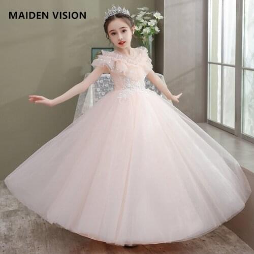 12y Teenage Girls Wedding Lace Girl Dress Opening Ceremony Party Pageant Dresses sequins Long Girl Dresses Flower Kids vestidos