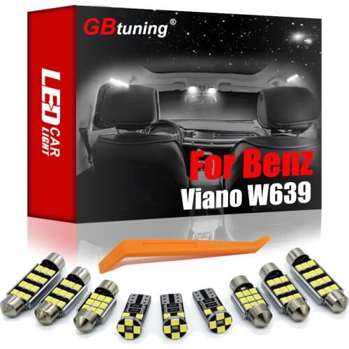 GBtuning Canbus LED Interior Light Kit 21Pcs For Mercedes Benz Viano W639 (2003-2010) Car Ceiling Map Reading Dome Bulb Lamp