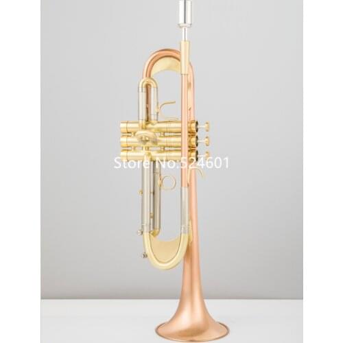 MARGEWATE Bb Trumpet Rose Gold Brass Horn professional Musical Instrument With Accesorios Trumpet Free Shipping
