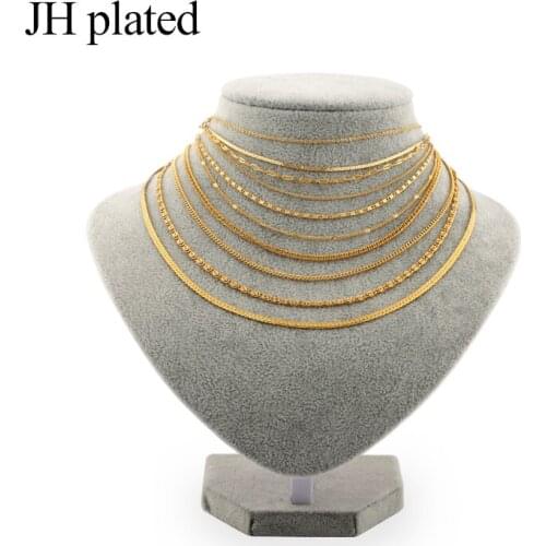 JHplated African Middle East women Trendy Golden Necklaces Length 45cm fashion Jewelry Birthday present Lovers Necklaces gift