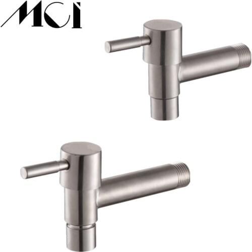 Wall Mounted Taps 304 Stainless Steel Fast Open Garden Faucet Bibcock Cold Water Faucet Mop Pool Washing Machine Taps Mci