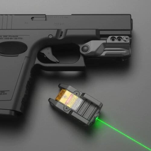 Low Profile Green Laser Sight Built-In Rechargeable Battery Subcompact Green Laser Fit Airsoft Handgun Glock 17 Railed Pistol