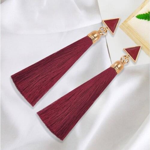 New Fashion Charm Boho Long Geometric Tassel Drop Earrings for Women Girls Party Vintage Ethnic Multicolor Earring Jewelry Gifts