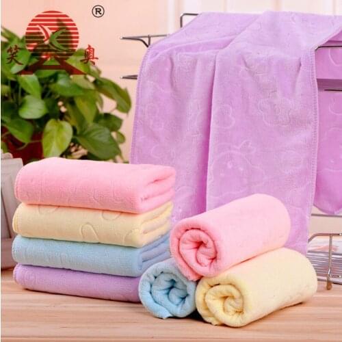 Microfiber Towel 35X75CM No Fading No Lint Kitchen Clean Absorbent Water Absorption Embossed Towel Bath Towels