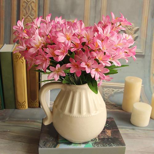 Lovely Artificial Mini Lily Flower Bouquet Home Wedding Decor 24 Flowers on 1 Piece for home, restaurant, hotel