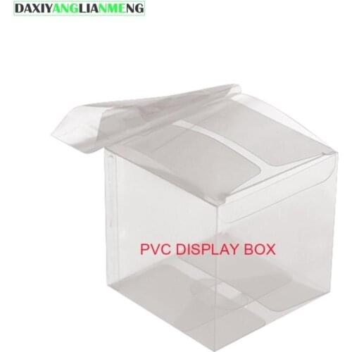 50pcs/lot 3/4/5/6/7/8/9cm transparant square PVCgift packaging Boxes dust-proof display clear case, custom sizes and print logo