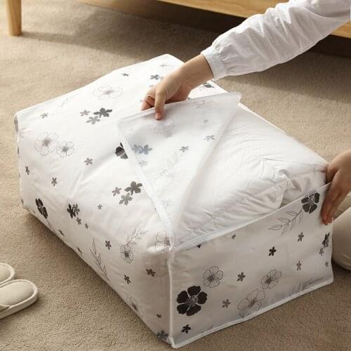 Dust-proof Quilt Clothing Storage Bag Blanket Pillow Clothes Organizer Zip Bag Space Saving Closet Organizer